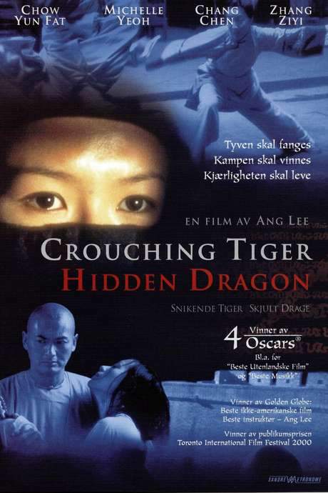 Yuk Jiao Lung trains in kung fu under the rebel master Jade Fox to escape an unwanted arranged marriage. Meanwhile, swordmaster Li Mu Bai falls for Yu Shu Lien, who has arrived to avenge her parents' murder. When the legendary Green Destiny sword is stolen and Jade Fox returns to claim it, the four become entangled in a tangled saga of adventure, vengeance and betrayal.